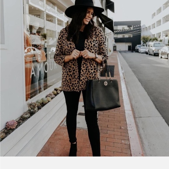 J. Crew Leopard Print Sweater Blazer - Picture 2 of 3